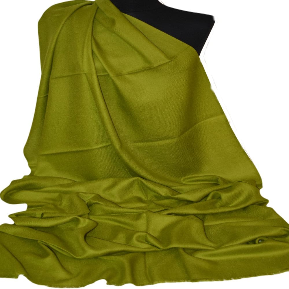 Sal Premium confectionat din Lana Cashmere - Verde Kaki -> Cod: CASHSILK180 - Sal din Cashmere