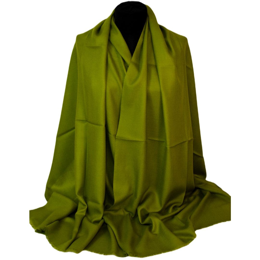 Sal Premium confectionat din Lana Cashmere - Verde Kaki -> Cod: CASHSILK180 - Sal din Cashmere