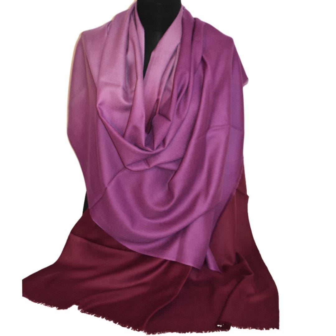 Sal Premium Lana Cashmere & Matase Naturala - Ombre Tri Color Shade ->Bordo/Burgundy- cod: CASHMSILK14 - sal cashmere ombre design