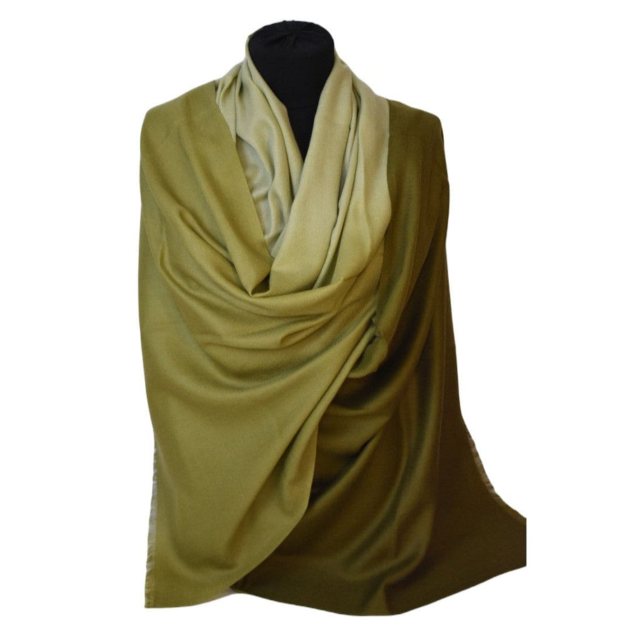 Sal Premium Lana Cashmere & Matase Naturala - Ombre Tri Color Shade ->Verde Kaki- cod: CASHMSILK16 - sal cashmere ombre design