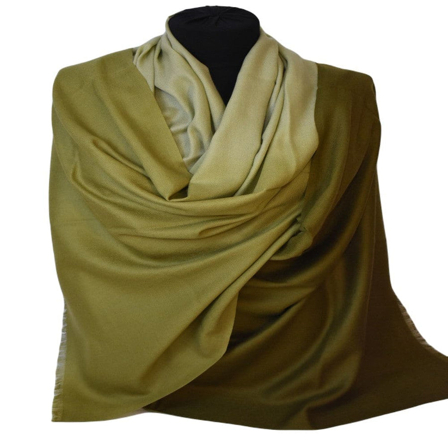 Sal Premium Lana Cashmere & Matase Naturala - Ombre Tri Color Shade ->Verde Kaki- cod: CASHMSILK16 - sal cashmere ombre design