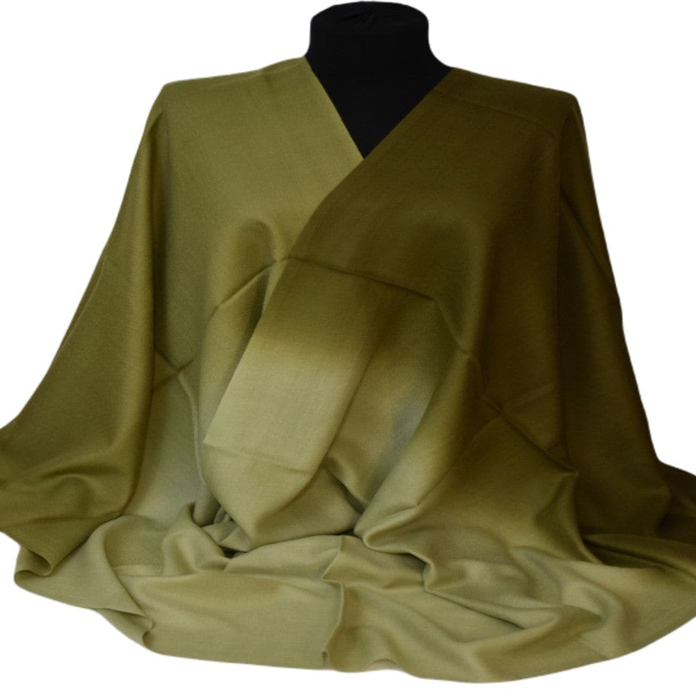 Sal Premium Lana Cashmere & Matase Naturala - Ombre Tri Color Shade ->Verde Kaki- cod: CASHMSILK16 - sal cashmere ombre design