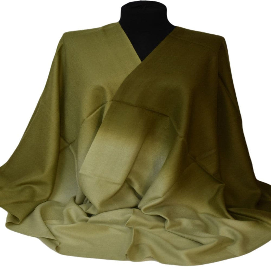 Sal Premium Lana Cashmere & Matase Naturala - Ombre Tri Color Shade ->Verde Kaki- cod: CASHMSILK16 - sal cashmere ombre design
