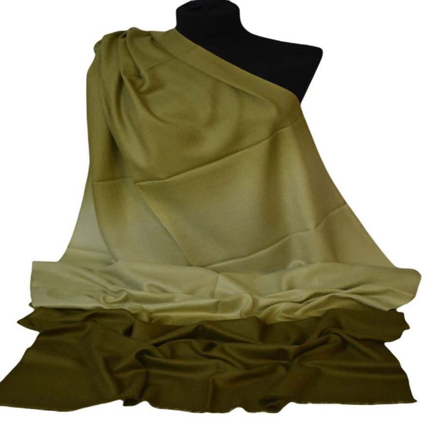 Sal Premium Lana Cashmere & Matase Naturala - Ombre Tri Color Shade ->Verde Kaki- cod: CASHMSILK16 - sal cashmere ombre design