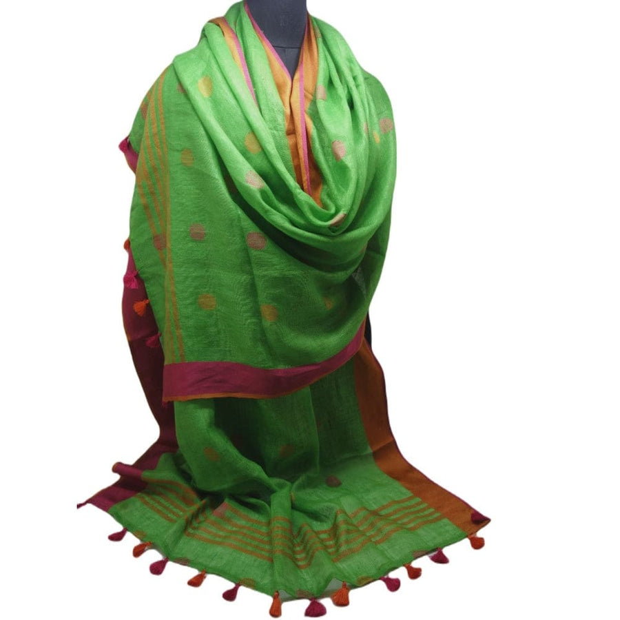Sal tesut manual din 100% IN (Linen 100%) -4 Seasons Emerald -> Cod: NEWIN5 - sal din In (linen)