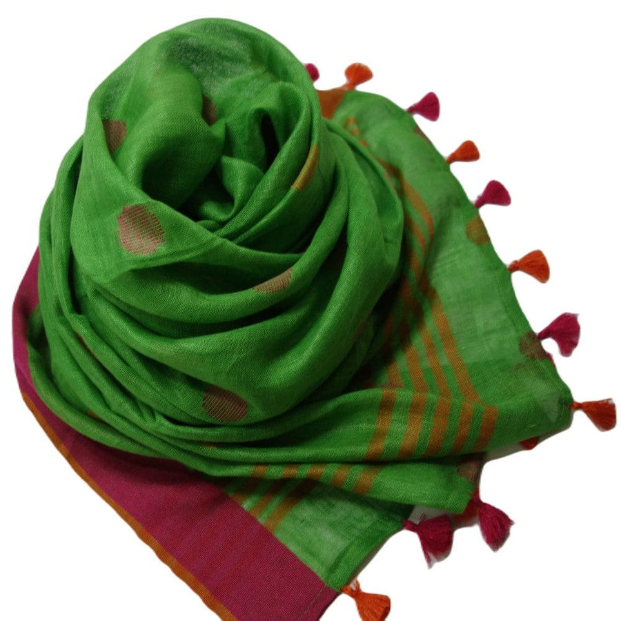 Sal tesut manual din 100% IN (Linen 100%) -4 Seasons Emerald -> Cod: NEWIN5 - sal din In (linen)