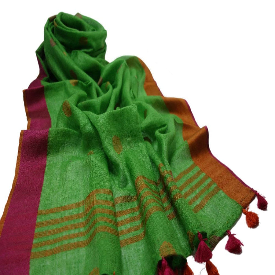 Sal tesut manual din 100% IN (Linen 100%) -4 Seasons Emerald -> Cod: NEWIN5 - sal din In (linen)