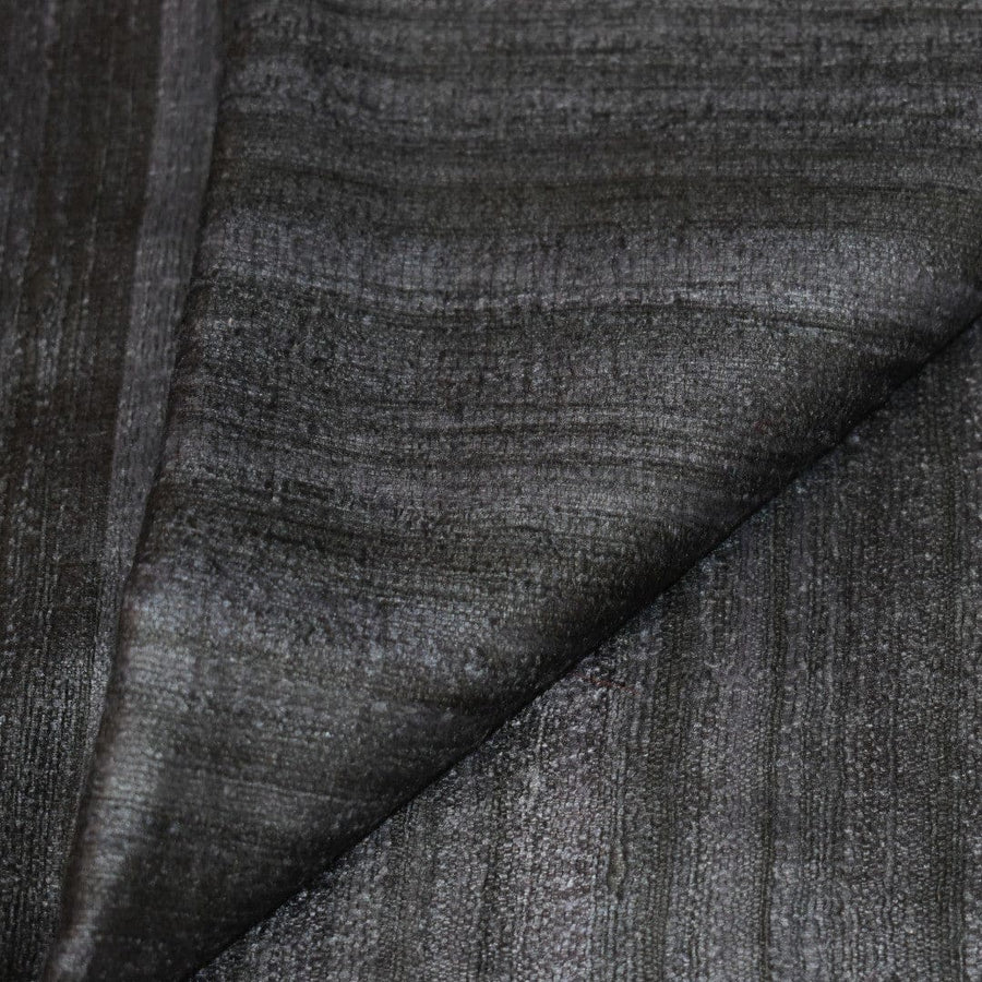 Sal tesut manual din 100% Matase Naturala Organica - Ghicha Tassar/Tussar Silk -Ash Black -> Cod: NEWGhicha5 - sal matase naturala