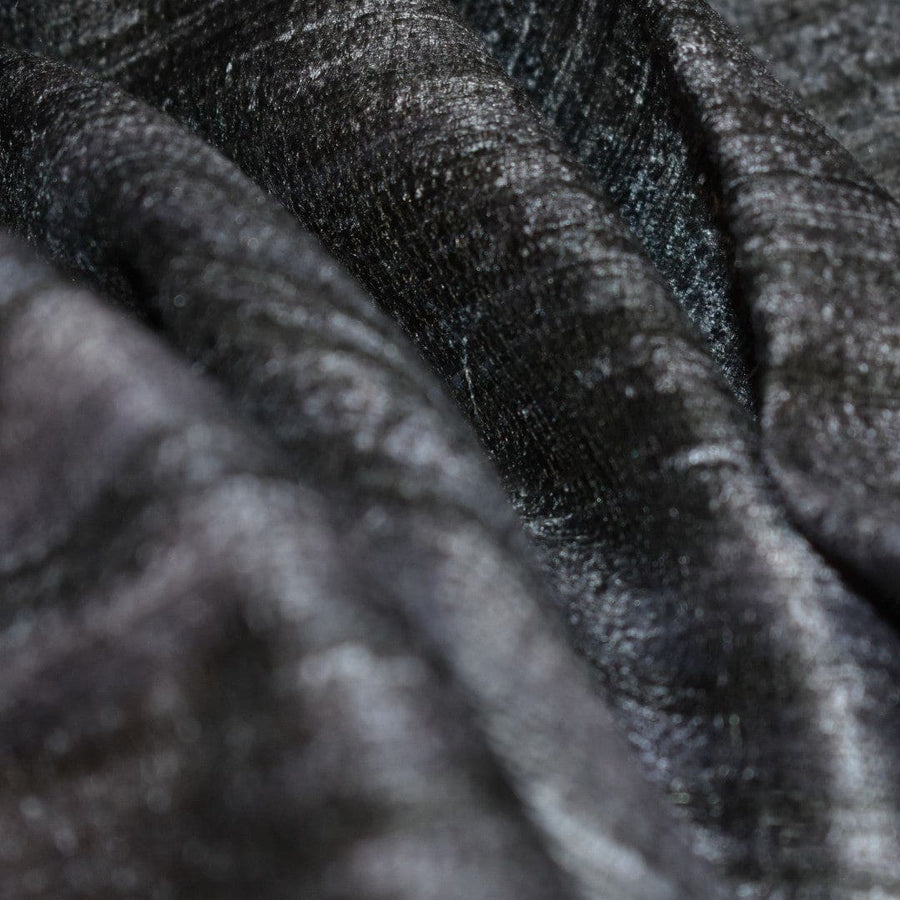 Sal tesut manual din 100% Matase Naturala Organica - Ghicha Tassar/Tussar Silk -Ash Black -> Cod: NEWGhicha5 - sal matase naturala
