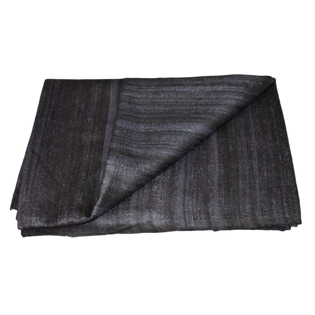 Sal tesut manual din 100% Matase Naturala Organica - Ghicha Tassar/Tussar Silk -Ash Black -> Cod: NEWGhicha5 - sal matase naturala