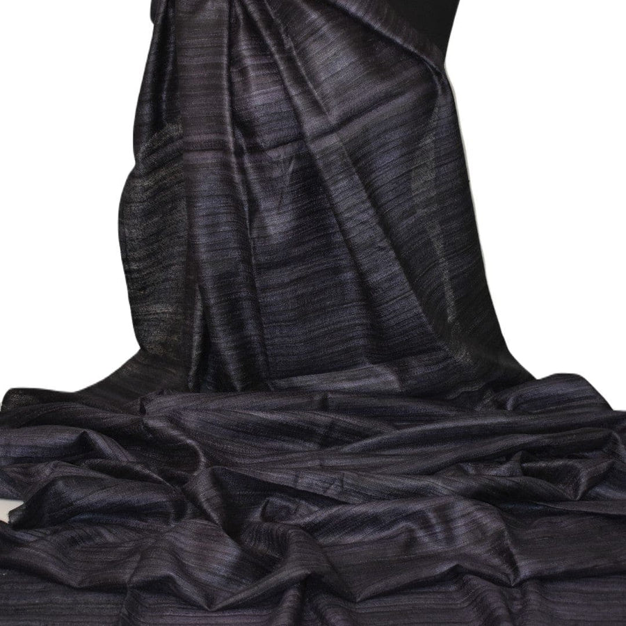 Sal tesut manual din 100% Matase Naturala Organica - Ghicha Tassar/Tussar Silk -Ash Black -> Cod: NEWGhicha5 - sal matase naturala