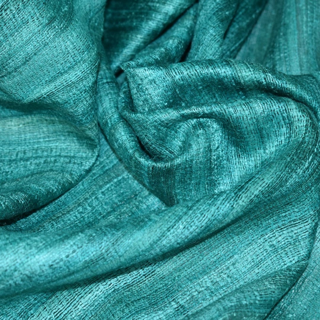 Sal tesut manual din 100% Matase Naturala Organica - Ghicha Tassar/Tussar Silk ->Blueverde -> Cod: NEWGHICHA10 - sal matase naturala