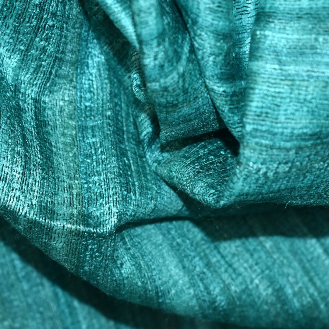 Sal tesut manual din 100% Matase Naturala Organica - Ghicha Tassar/Tussar Silk ->Blueverde -> Cod: NEWGHICHA10 - sal matase naturala
