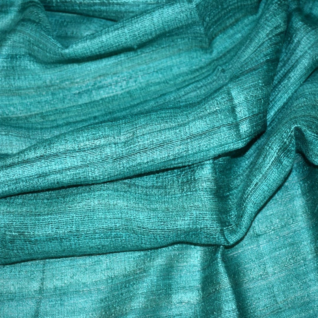 Sal tesut manual din 100% Matase Naturala Organica - Ghicha Tassar/Tussar Silk ->Blueverde -> Cod: NEWGHICHA10 - sal matase naturala