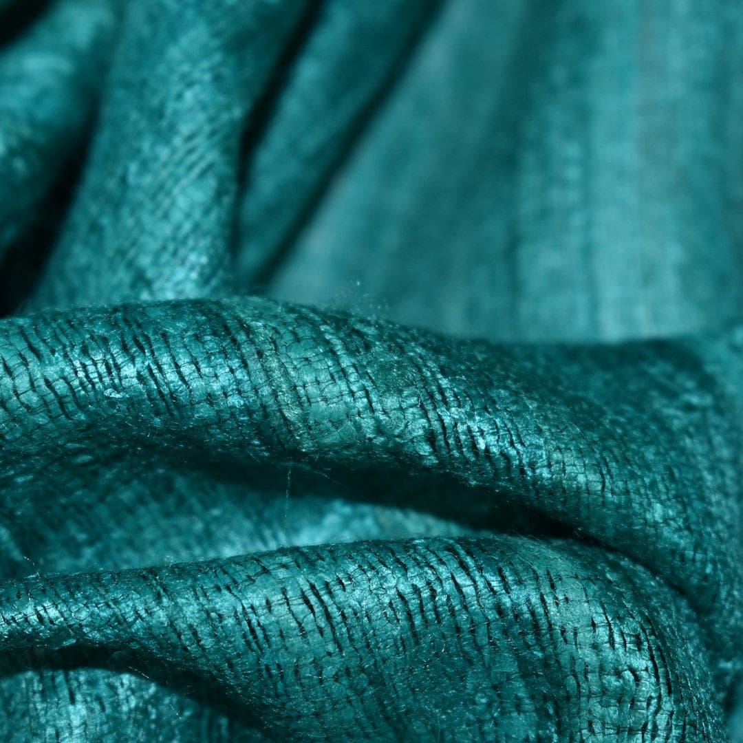 Sal tesut manual din 100% Matase Naturala Organica - Ghicha Tassar/Tussar Silk ->Blueverde -> Cod: NEWGHICHA10 - sal matase naturala
