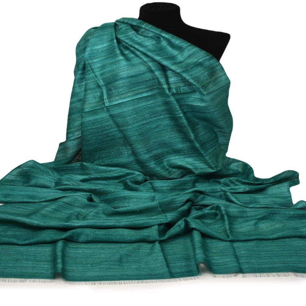 Sal tesut manual din 100% Matase Naturala Organica - Ghicha Tassar/Tussar Silk ->Blueverde -> Cod: NEWGHICHA10 - sal matase naturala