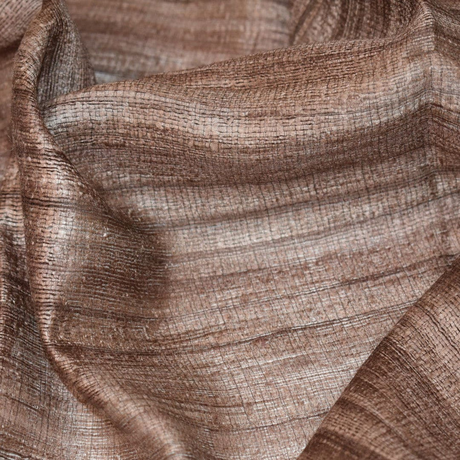 Sal tesut manual din 100% Matase Naturala Organica - Ghicha Tassar/Tussar Silk - Cappuccino -> Cod: NEWGhicha8 - Sal din Matase Raw Silk