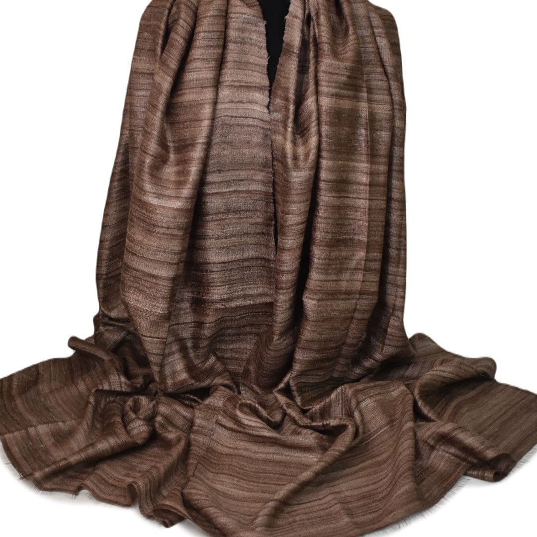 Sal tesut manual din 100% Matase Naturala Organica - Ghicha Tassar/Tussar Silk - Cappuccino -> Cod: NEWGhicha8 - Sal din Matase Raw Silk