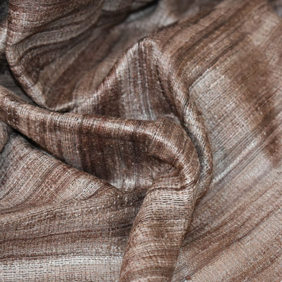 Sal tesut manual din 100% Matase Naturala Organica - Ghicha Tassar/Tussar Silk - Cappuccino -> Cod: NEWGhicha8 - Sal din Matase Raw Silk