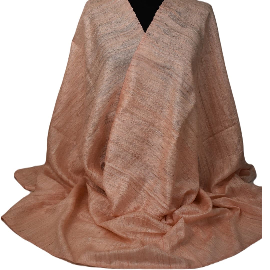 Sal tesut manual din 100% Matase Naturala Organica - Ghicha Tassar/Tussar Silk -> Fuzzy Peach (Culoarea Anului 2024)-> Cod: NewGhicha12