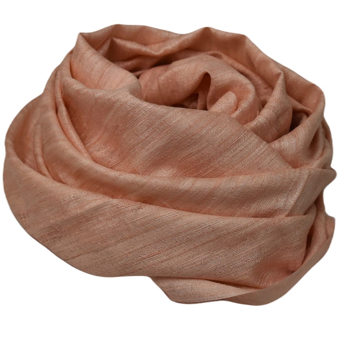 Sal tesut manual din 100% Matase Naturala Organica - Ghicha Tassar/Tussar Silk -> Fuzzy Peach (Culoarea Anului 2024)-> Cod: NewGhicha12