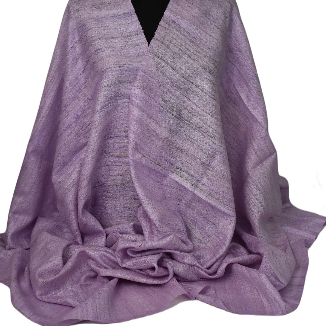 Sal tesut manual din 100% Matase Naturala Organica - Ghicha Tassar/Tussar Silk - Lilac -> Cod:GhichaApril2 - sal matase naturala organica