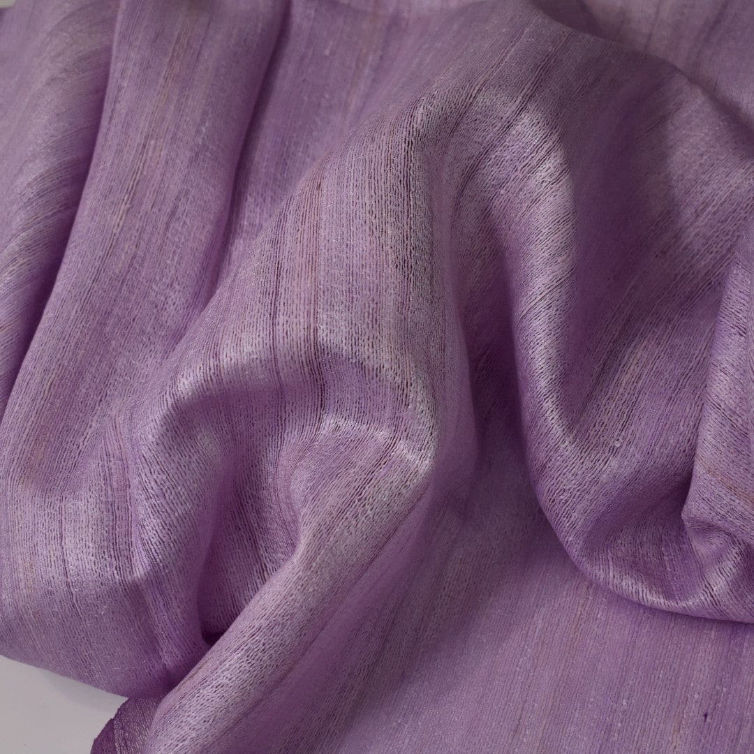 Sal tesut manual din 100% Matase Naturala Organica - Ghicha Tassar/Tussar Silk - Lilac -> Cod:GhichaApril2 - sal matase naturala organica