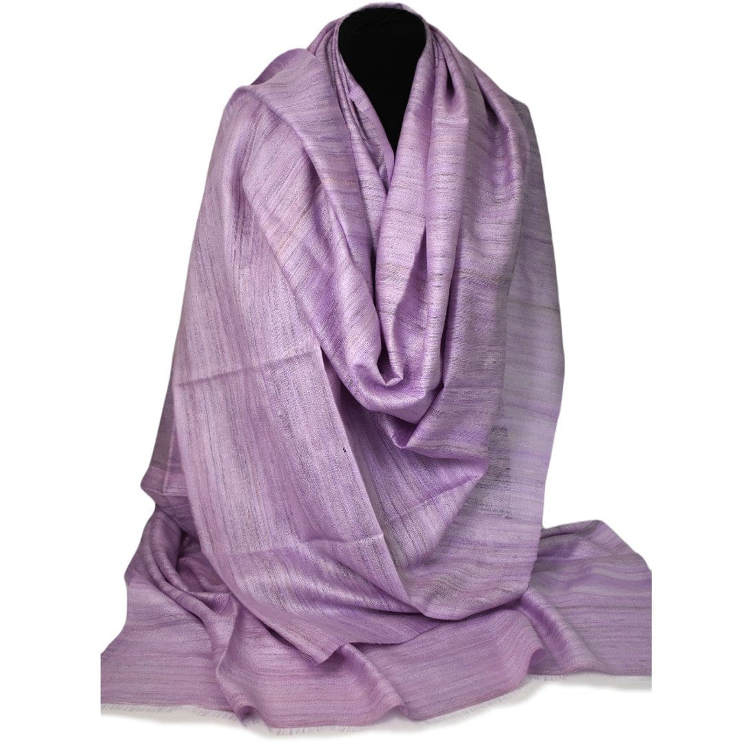 Sal tesut manual din 100% Matase Naturala Organica - Ghicha Tassar/Tussar Silk - Lilac -> Cod:GhichaApril2 - sal matase naturala organica