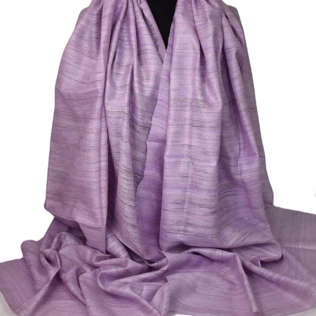 Sal tesut manual din 100% Matase Naturala Organica - Ghicha Tassar/Tussar Silk - Lilac -> Cod:GhichaApril2 - sal matase naturala organica