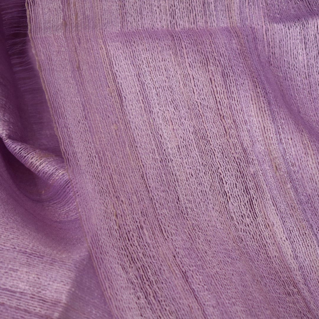 Sal tesut manual din 100% Matase Naturala Organica - Ghicha Tassar/Tussar Silk - Lilac -> Cod:GhichaApril2 - sal matase naturala organica