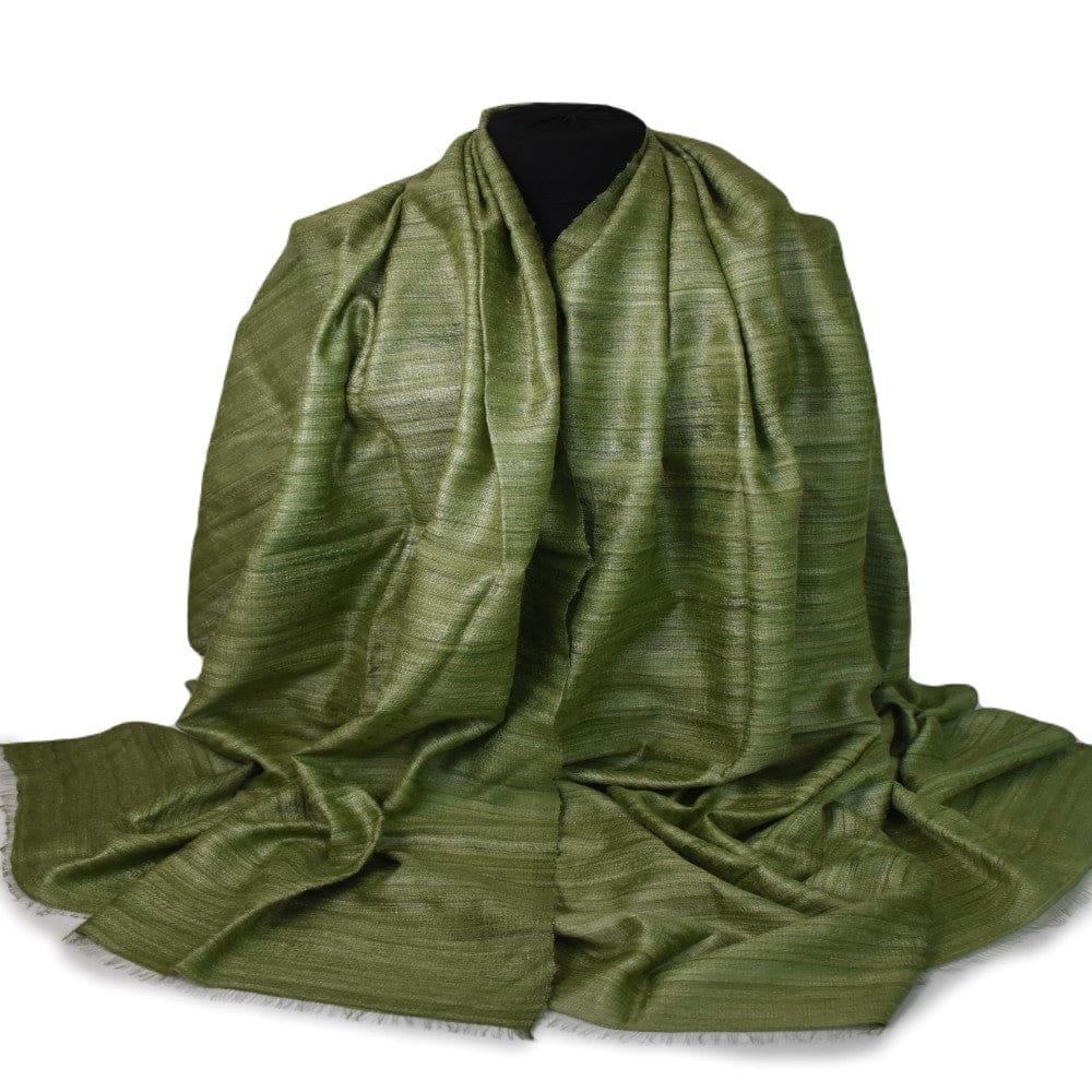 Sal tesut manual din 100% Matase Naturala Organica - Ghicha Tassar/Tussar Silk - Lime Green -> Cod:GhichaApril1 - sal matase naturala