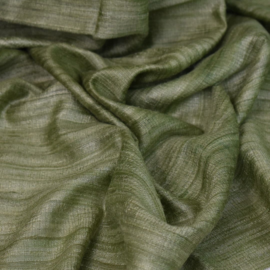 Sal tesut manual din 100% Matase Naturala Organica - Ghicha Tassar/Tussar Silk - Lime Green -> Cod:GhichaApril1 - sal matase naturala