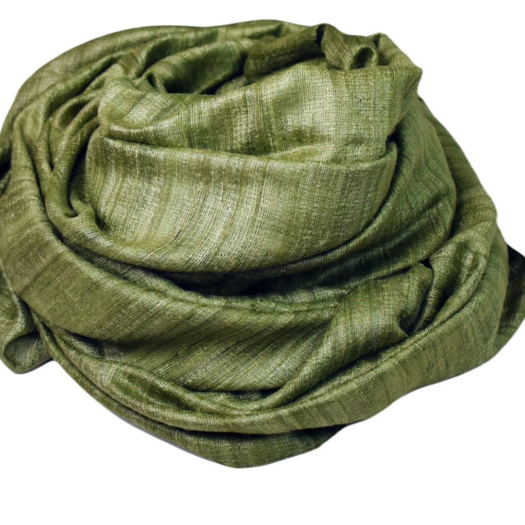 Sal tesut manual din 100% Matase Naturala Organica - Ghicha Tassar/Tussar Silk - Lime Green -> Cod:GhichaApril1 - sal matase naturala