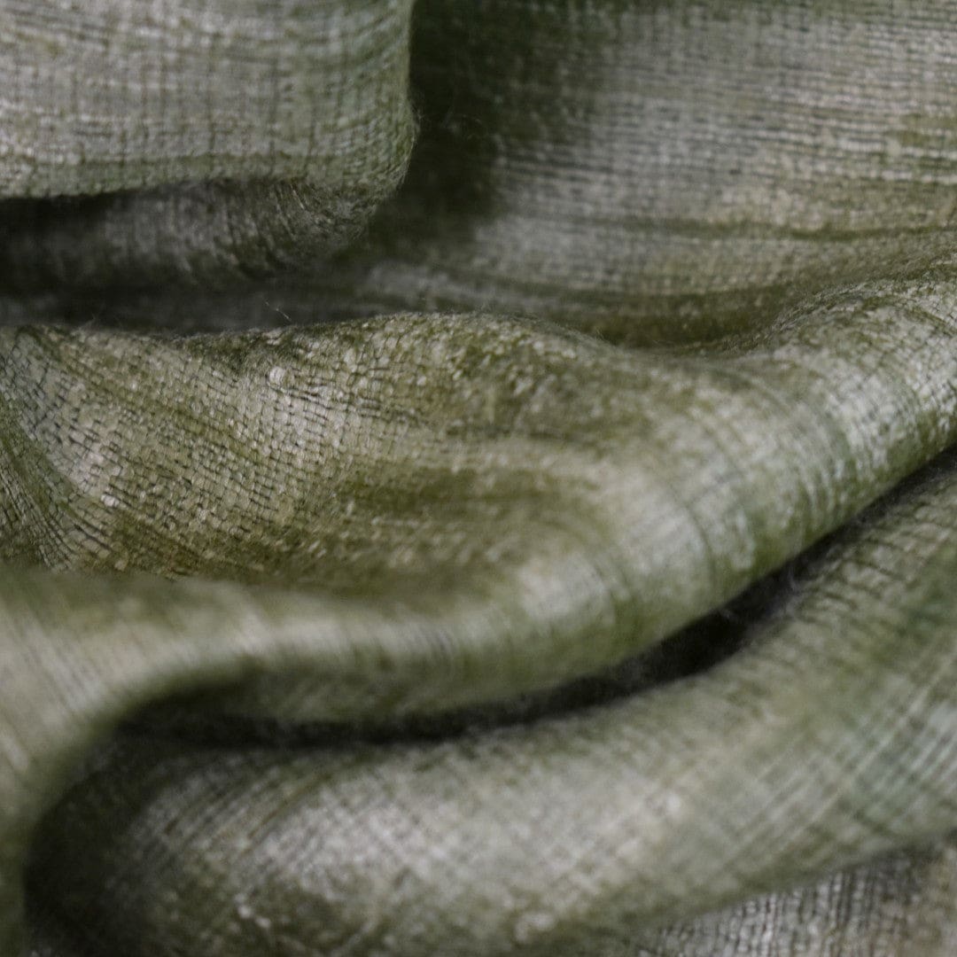 Sal tesut manual din 100% Matase Naturala Organica - Ghicha Tassar/Tussar Silk - Lime Green -> Cod:GhichaApril1 - sal matase naturala