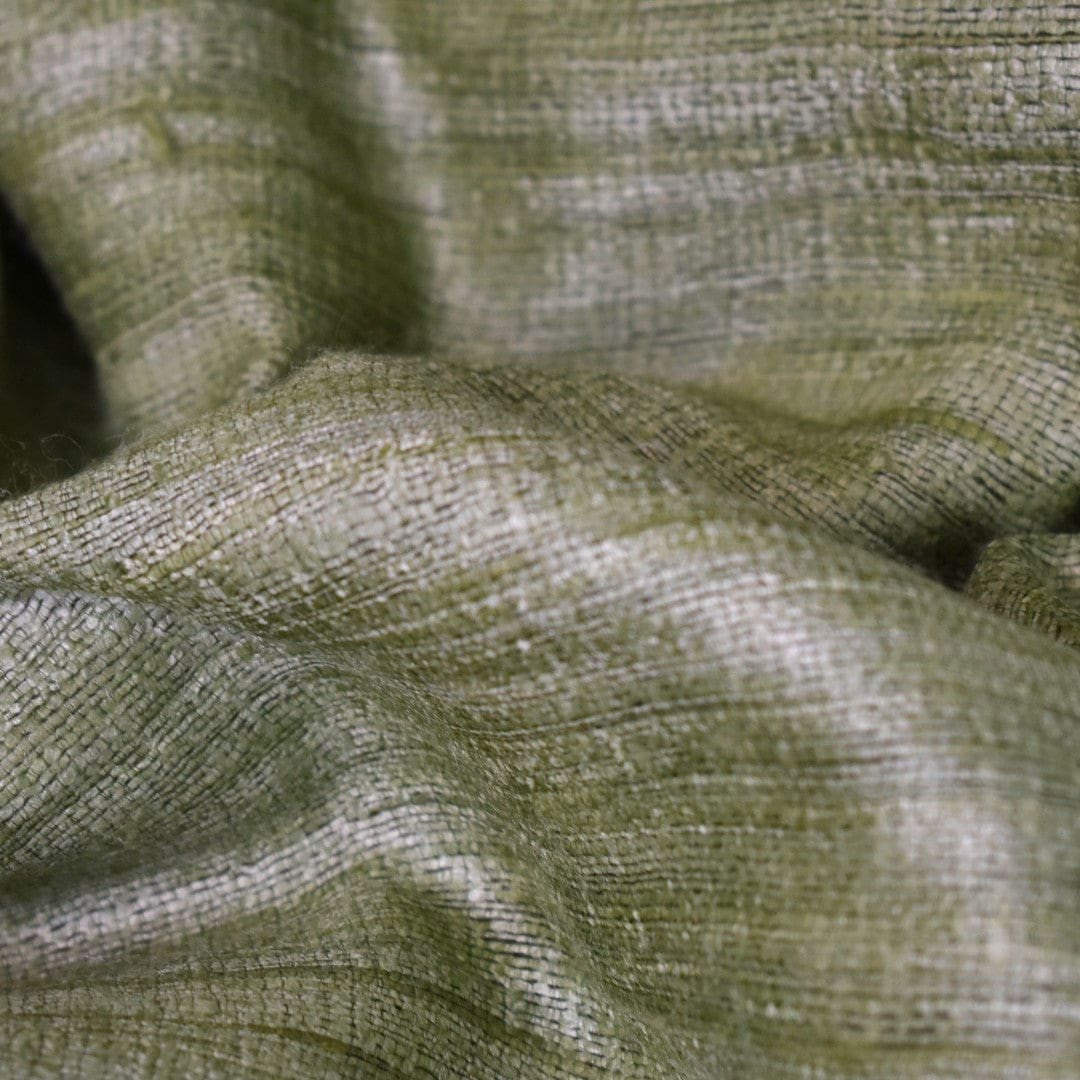 Sal tesut manual din 100% Matase Naturala Organica - Ghicha Tassar/Tussar Silk - Lime Green -> Cod:GhichaApril1 - sal matase naturala
