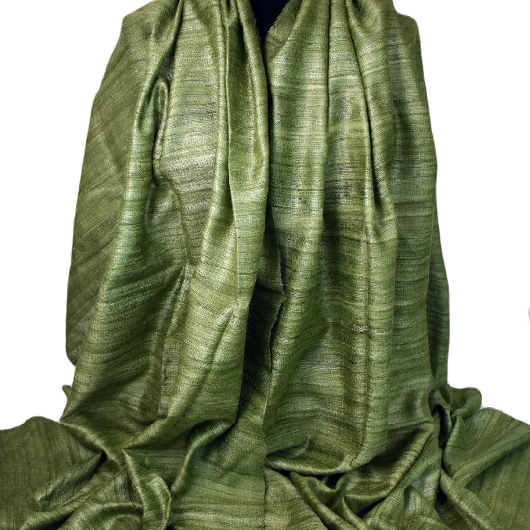 Sal tesut manual din 100% Matase Naturala Organica - Ghicha Tassar/Tussar Silk - Lime Green -> Cod:GhichaApril1 - sal matase naturala