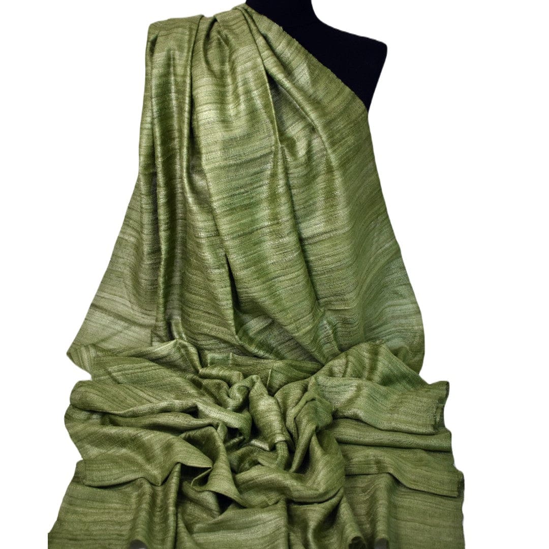 Sal tesut manual din 100% Matase Naturala Organica - Ghicha Tassar/Tussar Silk - Lime Green -> Cod:GhichaApril1 - sal matase naturala