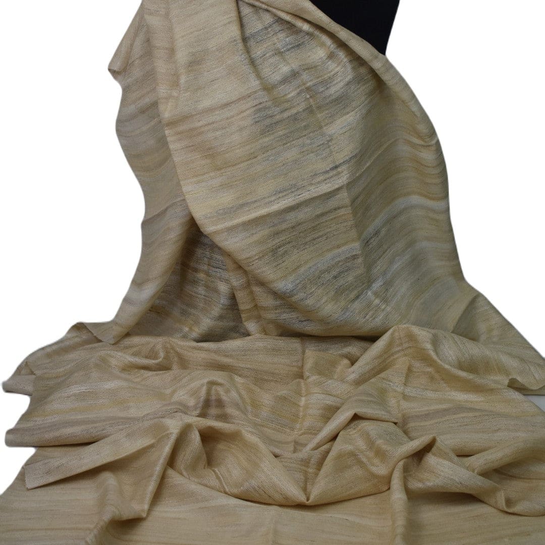 Sal tesut manual din 100% Matase Naturala Organica - Ghicha Tassar/Tussar Silk - Natural Beige -> Cod: NEWGhicha3 - sal matase naturala