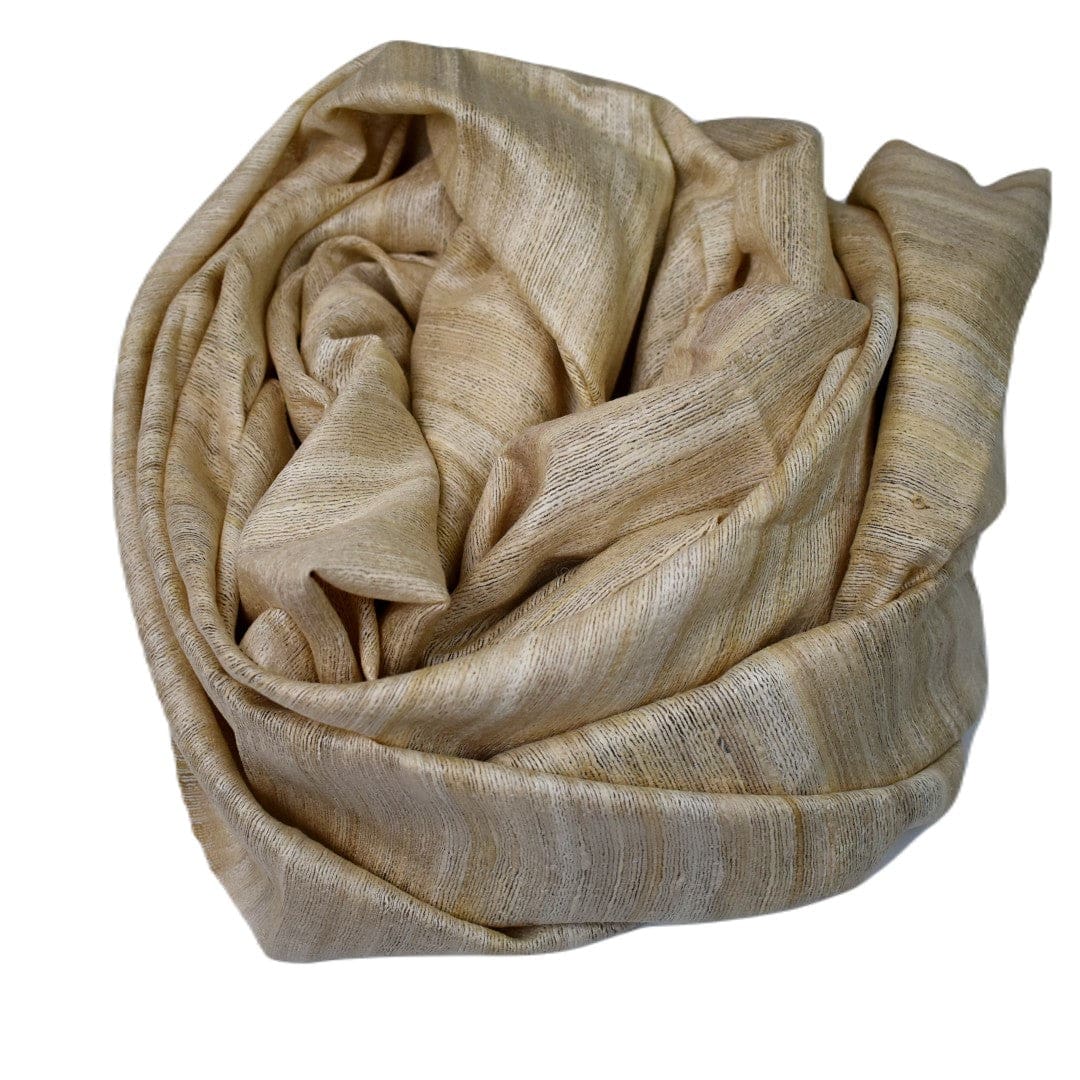 Sal tesut manual din 100% Matase Naturala Organica - Ghicha Tassar/Tussar Silk - Natural Beige -> Cod: NEWGhicha3 - sal matase naturala