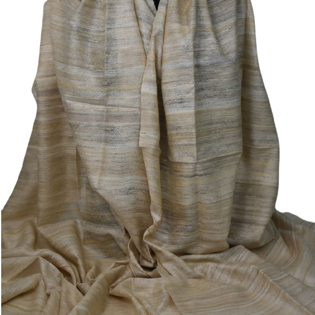 Sal tesut manual din 100% Matase Naturala Organica - Ghicha Tassar/Tussar Silk - Natural Beige -> Cod: NEWGhicha3 - sal matase naturala