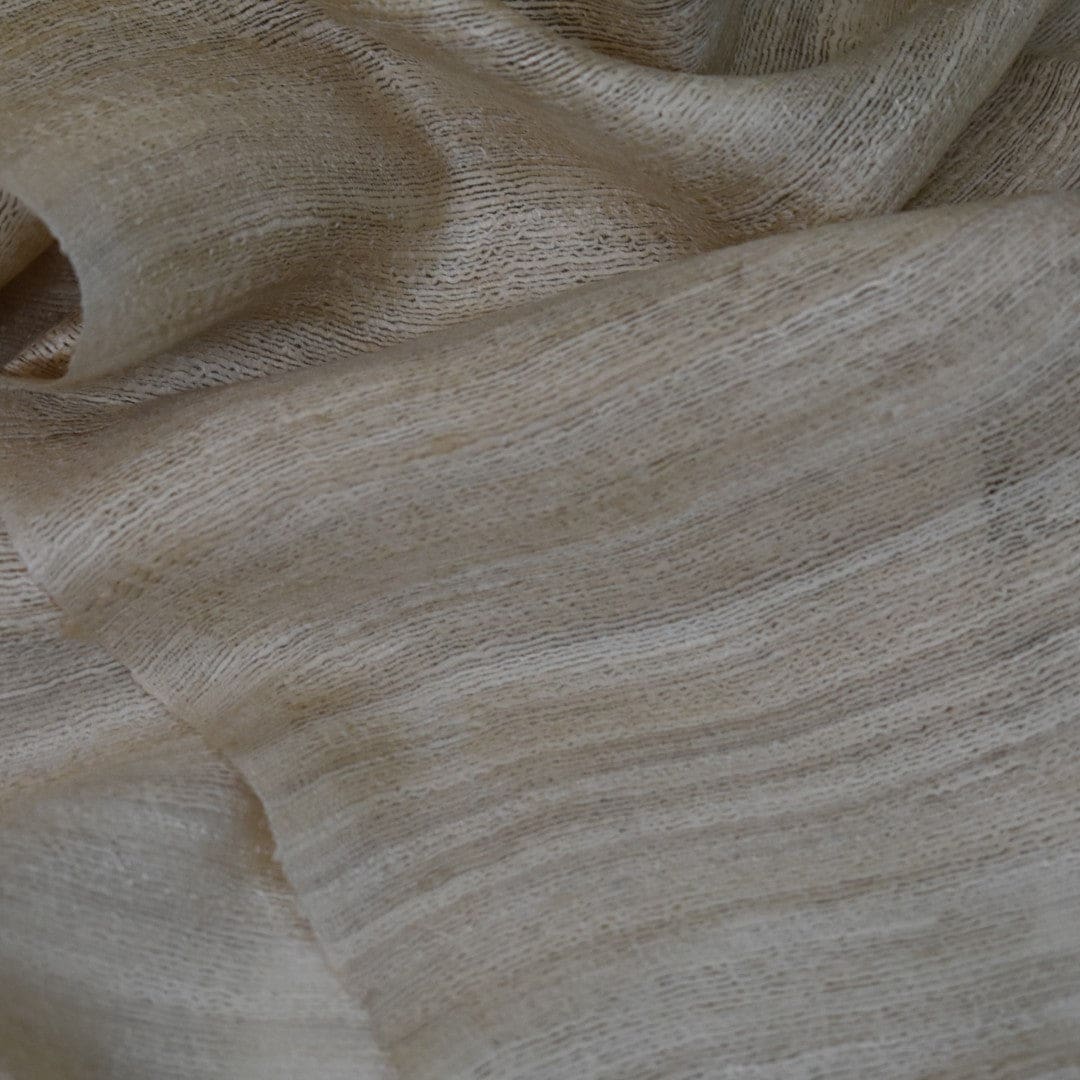 Sal tesut manual din 100% Matase Naturala Organica - Ghicha Tassar/Tussar Silk - Natural Beige -> Cod: NEWGhicha3 - sal matase naturala