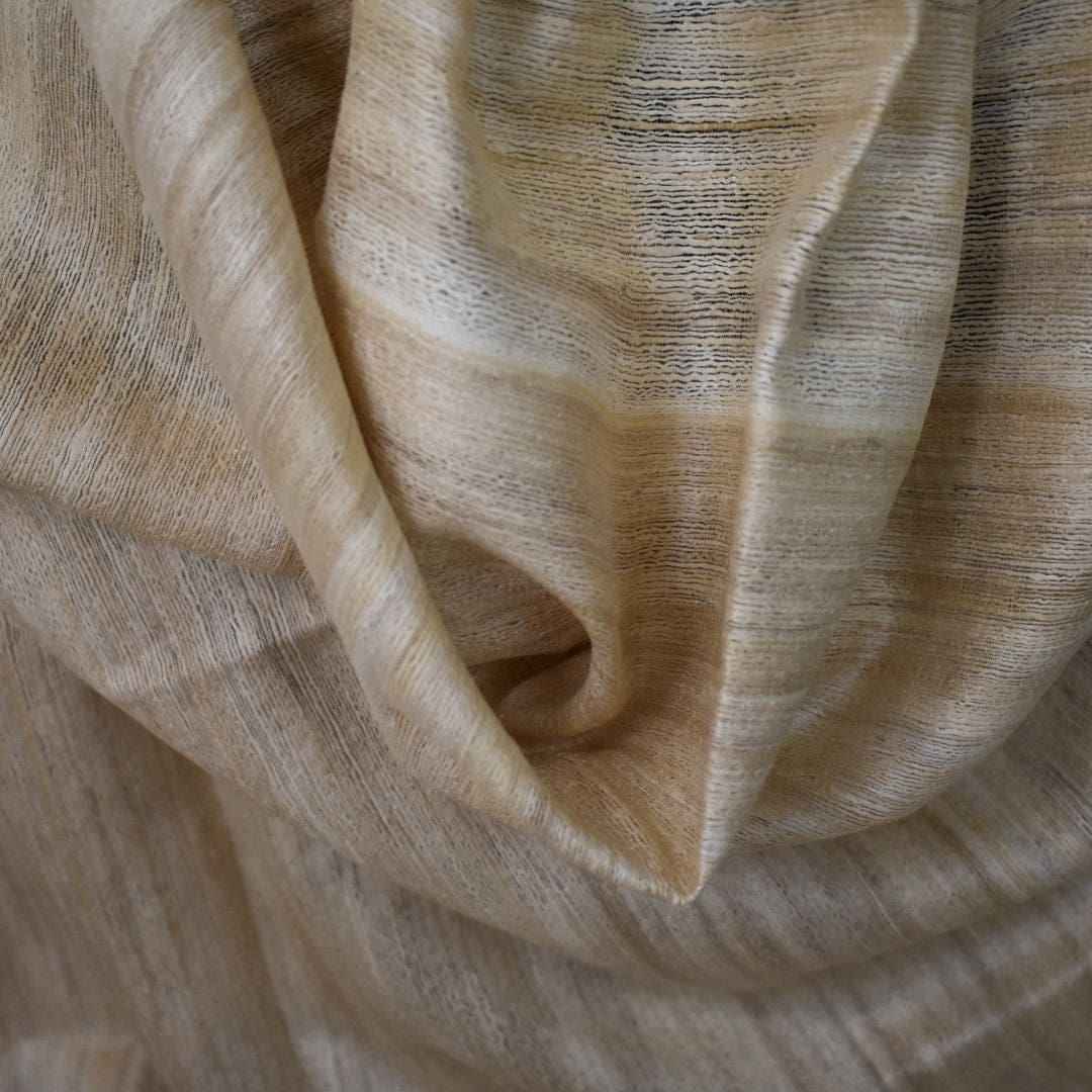 Sal tesut manual din 100% Matase Naturala Organica - Ghicha Tassar/Tussar Silk - Natural Beige -> Cod: NEWGhicha3 - sal matase naturala