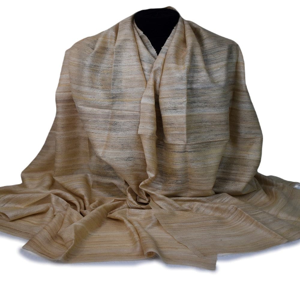 Sal tesut manual din 100% Matase Naturala Organica - Ghicha Tassar/Tussar Silk - Natural Beige -> Cod: NEWGhicha3 - sal matase naturala
