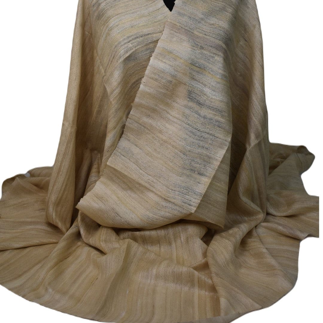 Sal tesut manual din 100% Matase Naturala Organica - Ghicha Tassar/Tussar Silk - Natural Beige -> Cod: NEWGhicha3 - sal matase naturala