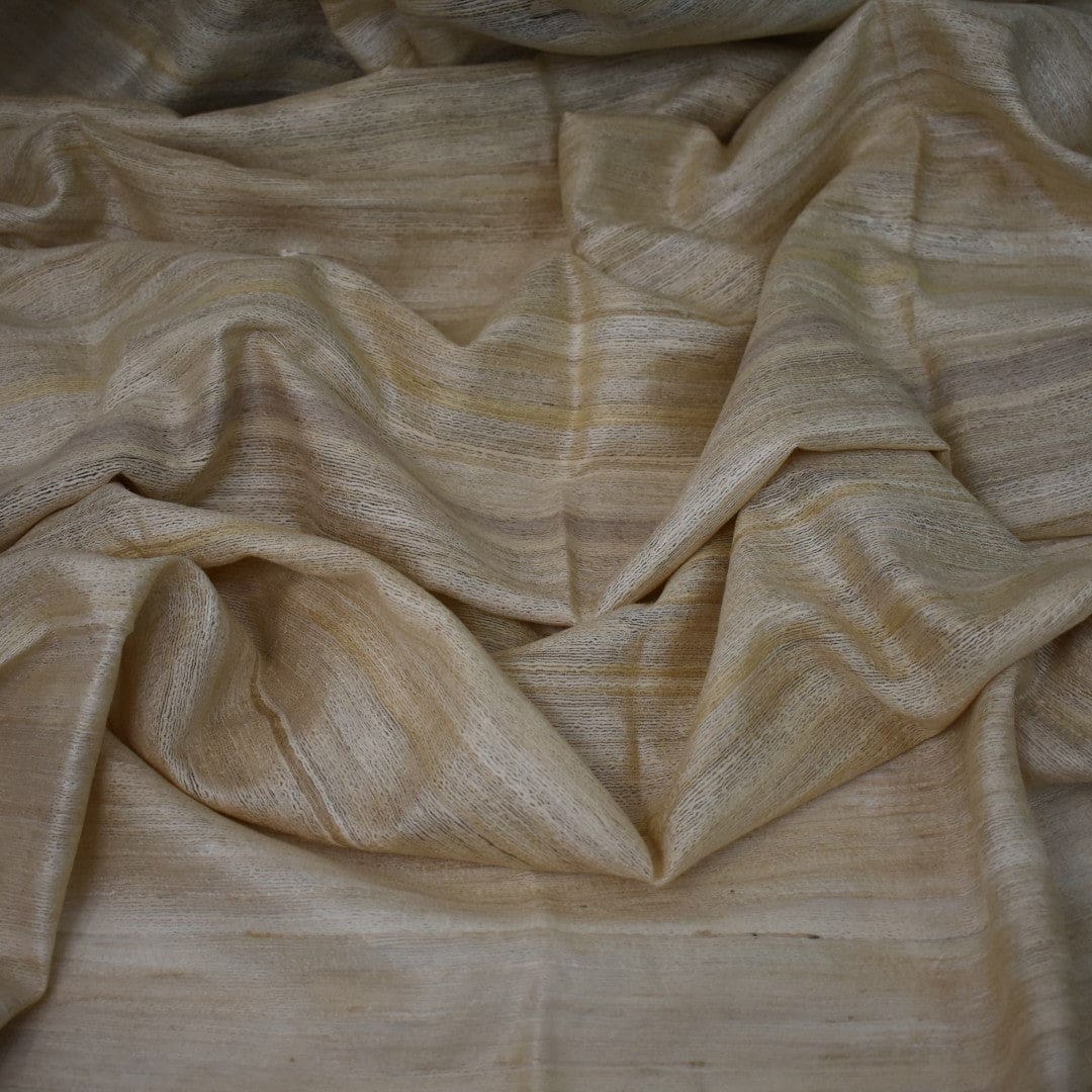 Sal tesut manual din 100% Matase Naturala Organica - Ghicha Tassar/Tussar Silk - Natural Beige -> Cod: NEWGhicha3 - sal matase naturala