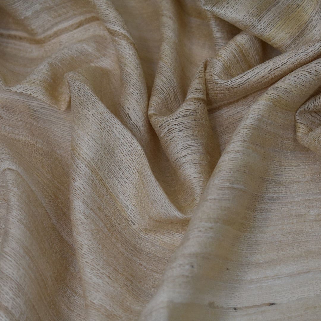 Sal tesut manual din 100% Matase Naturala Organica - Ghicha Tassar/Tussar Silk - Natural Beige -> Cod: NEWGhicha3 - sal matase naturala
