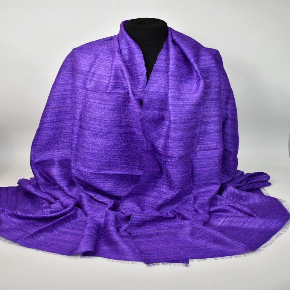 Sal tesut manual din 100% Matase Naturala Organica - Ghicha Tassar/Tussar Silk - Perennial Lavander Mov -> Cod: NEWGHICHA7 - sal matase