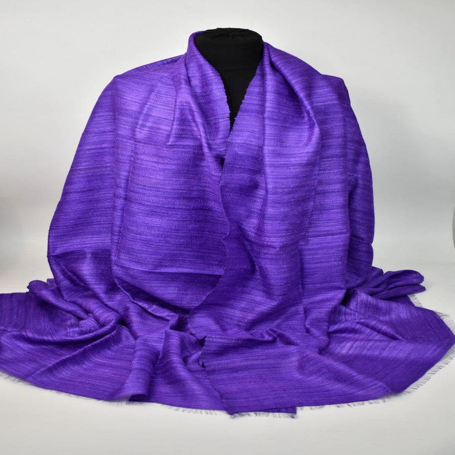 Sal tesut manual din 100% Matase Naturala Organica - Ghicha Tassar/Tussar Silk - Perennial Lavander Mov -> Cod: NEWGHICHA7 - sal matase