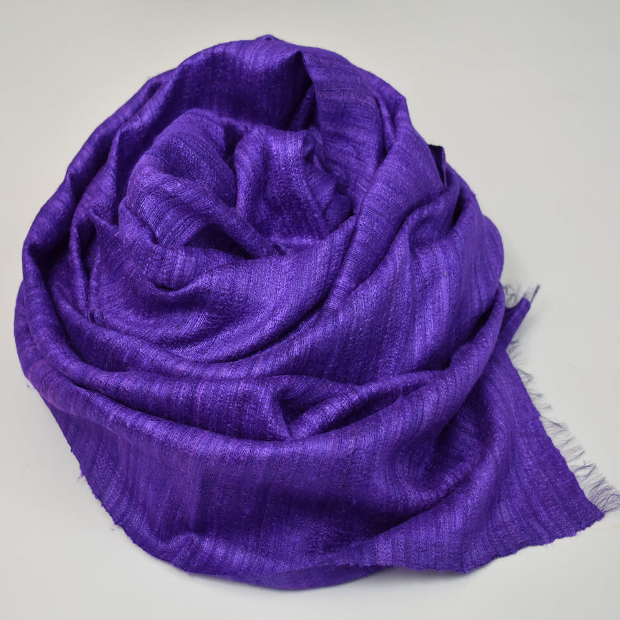 Sal tesut manual din 100% Matase Naturala Organica - Ghicha Tassar/Tussar Silk - Perennial Lavander Mov -> Cod: NEWGHICHA7 - sal matase