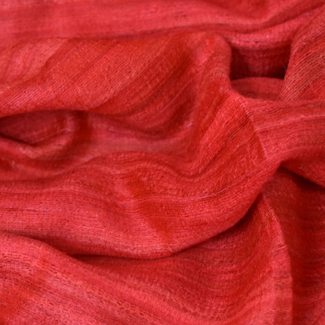 Sal tesut manual din 100% Matase Naturala Organica - Ghicha Tassar/Tussar Silk - Rosu -> Cod:GhichaApril3 - sal matase naturala organica